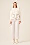 Women's Glitter Stripe Detailed Cardigan Ecru 25087 - 3