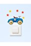 Socket Cover Sticker - Children's Baby Room Wall Sticker - Blue Car Socket Cover Sticker