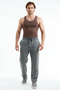 Smoked 3-Thread Wide-Leg Baggy Sweatpants Winter Cotton Combed Cotton with Fleece Inside Comfortable Men's Bottom Wear