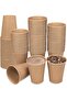 Brown Disposable Paper Cups 350 ml.| Eco-Friendly Corrugated Hot Beverage Cups | 50 Pcs