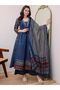 Navy Blue Cotton Blend Salwar Suit - ALV2048 | Navy Blue - 4