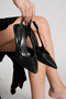 Skyler Women's Pointed Toe Glitter Detail Side Buckle Stiletto - 4