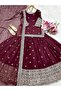 Maroon Blooming Georgette Blouse Lehenga Dupatta - HRT2482 | Maroon - 4