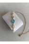 Zircon Stone, Y Model Turquoise Steel Necklace - 2