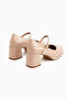 Junis Beige Patent Leather Women's Platform Heeled Shoes - 5