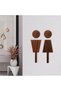 WC Sign Wooden Walnut Color Male - Icon MDF Self-Adhesive 15 cm - 2