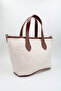 Women's Cream Tan Patent Leather Zipper Closure Lined Cross Strap Hand and Shoulder Bag - 4