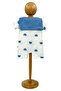 White Baby Muslin Romper with Blue Teddy Bear Figure Detail on the Collar - 4