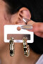 Bamboo Design Gold Women's Earrings - 2