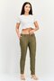 Women Cigarette Fit Grid Pattern Straight Leg Pants, Multicolor - 4