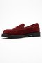 Pli̇ne Burgundy Suede Genuine Leather Women's Loafer Shoes - 4