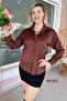 Metal Button Satin Shirt 6K062