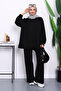 Black Two Thread Oversize Pants Suit