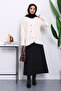 Cream Heart Button Detailed Angora Soft Knitwear Cardigan - 2