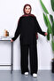 Black Side Tie Tunic with Trousers Modal Suit