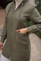Khaki Quilted Zipper Pocket Cap - 4