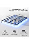 سرير عائم ذكي 200*200 سم مزود بمصباح LED وشاحن - منصة معدنية حديثة، سهل التركيب، بدون زنبرك صندوقي