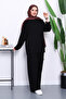 Black Side Tie Tunic with Trousers Modal Suit - 2