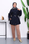 Navy Blue Snap Button Zippered Tunic - 2