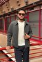 Men'S, Standard-Fit, Zipper Detail, Shirt Collar, Cashmere Jacket 626