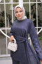Navy Blue Crew Neck Glitter Trouser Suit - 3