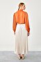 Stone Pleated Satin Skirt - 6