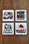 Natural Stone Coasters - Merry Christmas New Year Printed 10X10Cm Stone Coasters 486