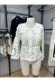 Women's Perforated Patterned Buttoned Blouse