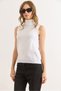 Women's White Turtleneck Sleeveless Slim Knitwear Sweater Kzk-19001019 - 3