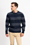Crew Neck Two Color Men's Knitwear Sweater - 2