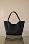 Women's Black Magnetic Hand and Shoulder Bag