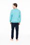 Men's Crew Neck Long Sleeve Pajama Set S26942 Taped Legs - 4