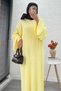 Volan Sleeve Ribbed Knit Dress – Yellow - 4