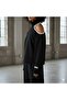 Modern Open Shoulder (Single Shoulder) Turtleneck Women's Sweatshirt - Black Color - 2