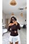 Brown Imported Modal Fabric Off-The-Shoulder Blouse - 2