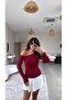 Burgundy Imported Modal Fabric Off-Shoulder Blouse - 2
