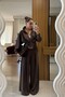 Women's Brown Wide-Leg Modal Set with Belt Detail - 2