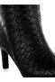 Women Woven Faux Leather Boots in Black - 4