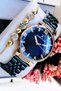 Original Women's Wristwatch, Cut Glass Waterproof Navy Blue Steel Band - Bracelet Gift Dkby2050C1 - 6