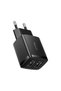 Compact 2x USB 10.5W black wall charger
