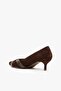 Simone Brown Suede Leather Women's Heeled Shoes - 3