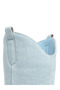 Women Metallic Cap Toe Denim Boots in Blue - 5
