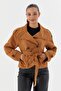 Beli Belted Crop Trench Coat Brown - 3