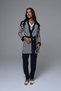 Striped Dressing Gown V-Neck Women's Pajama Set 3 Piece Set