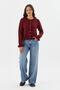 Ruffle Detailed Cardigan Bordo - 4