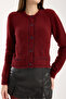 Bordo Color Bib Cardigan with Pockets - 4