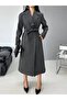 Women's Premium Imported Fabric Tie-Up Belted Cashmere Coat - 6