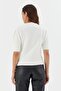 Short balloon sleeve knit blouse ecru - 5