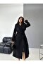 Women's Belted Lined Premium Imported Fabric Cape Coat - 4
