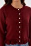 Ruffle Detailed Cardigan Bordo - 2